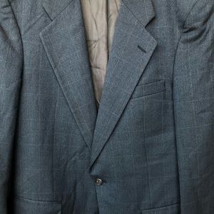 VTG Burberry Navy w/ grey windowpane wool sport jacket